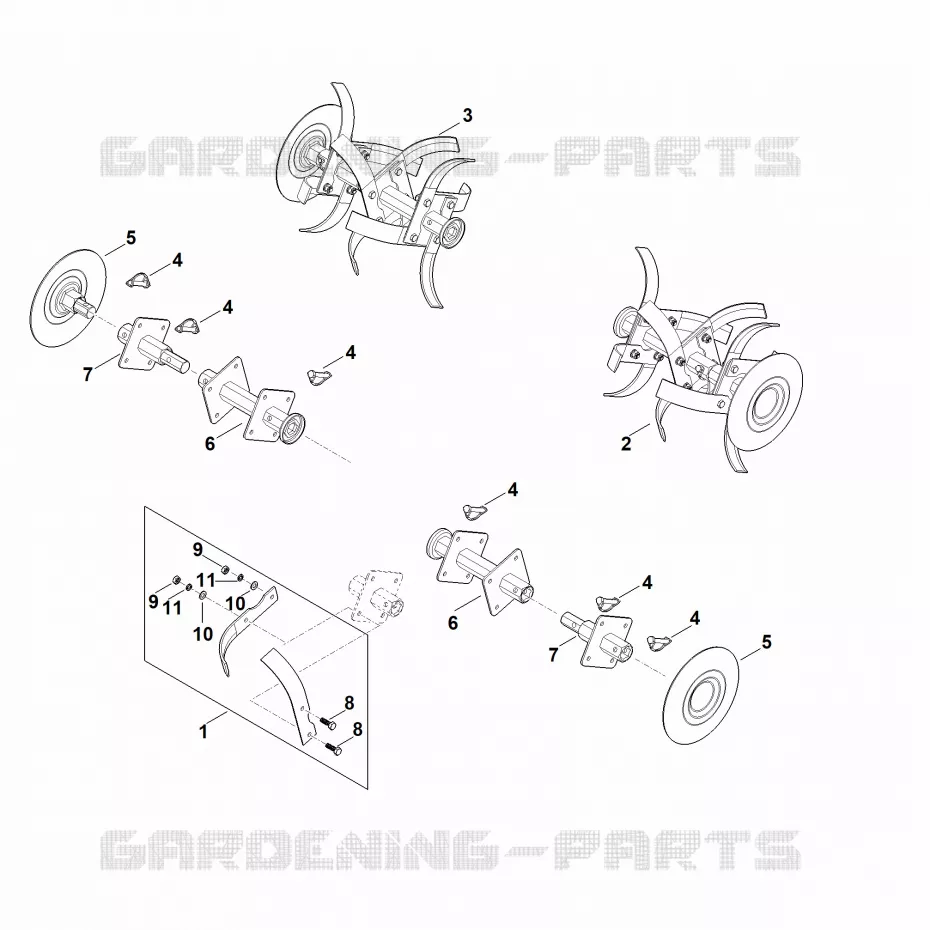 F - Jeu cpl. de binage Stihl Motobineuses Motobineuses MH MH 600.1  MH 600.1