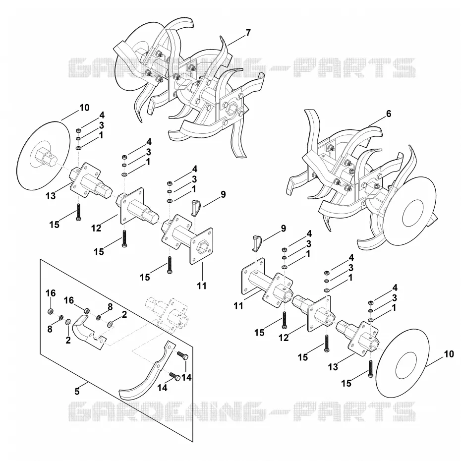 H - Jeu cpl. de binage Stihl Motobineuses Motobineuses MH MH 700.0  MH 700.0