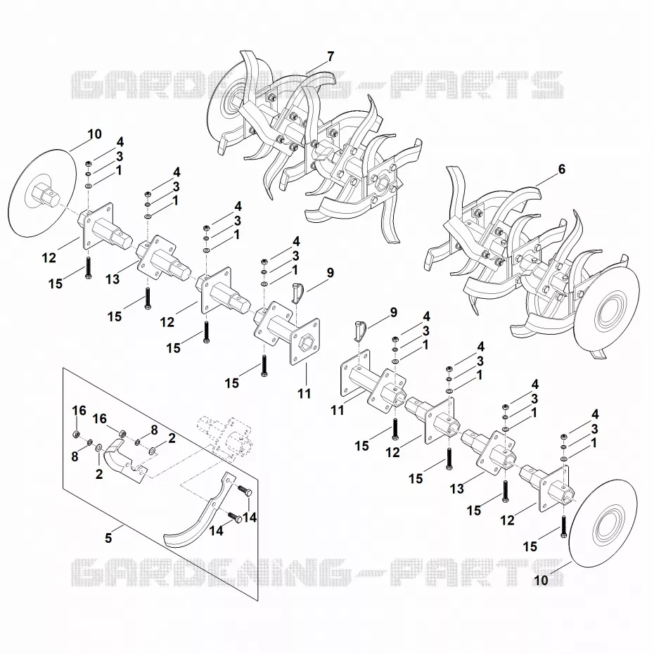 H - Jeu cpl. de binage Stihl Motobineuses Motobineuses MH MH 700.1  MH 700.1