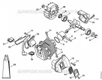 Cylindre avec piston, Dispositif d'allumage pour Stihl 019 T