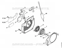 Dispositif de lancement pour Stihl 021