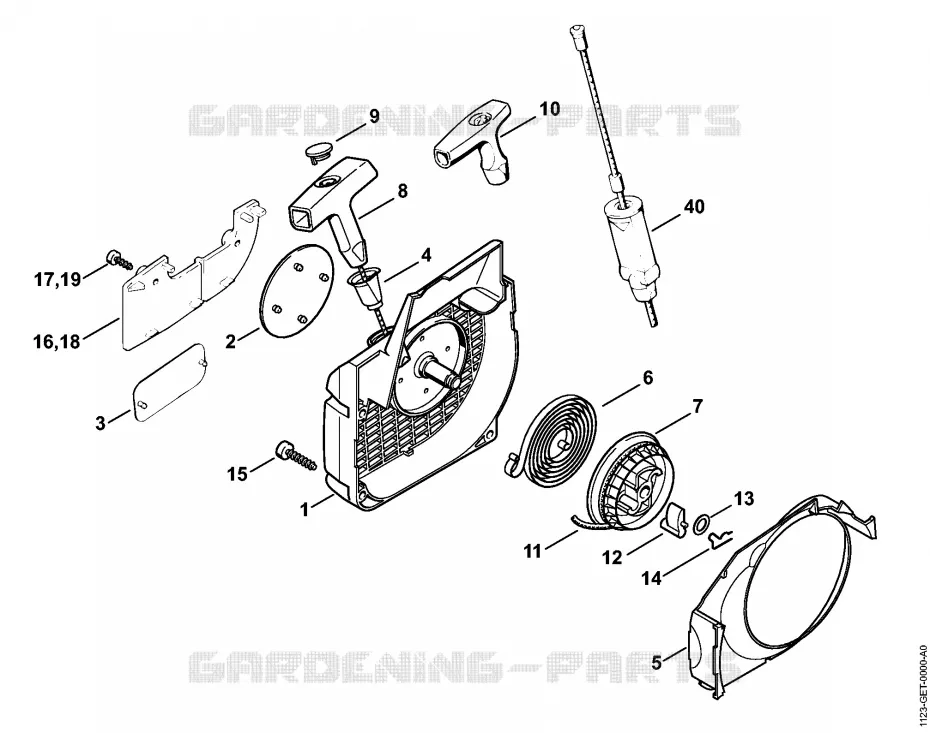 Dispositif de lancement Stihl Tronçonneuses Tronçonneuses Tronçonneuses thermiques 025  025
