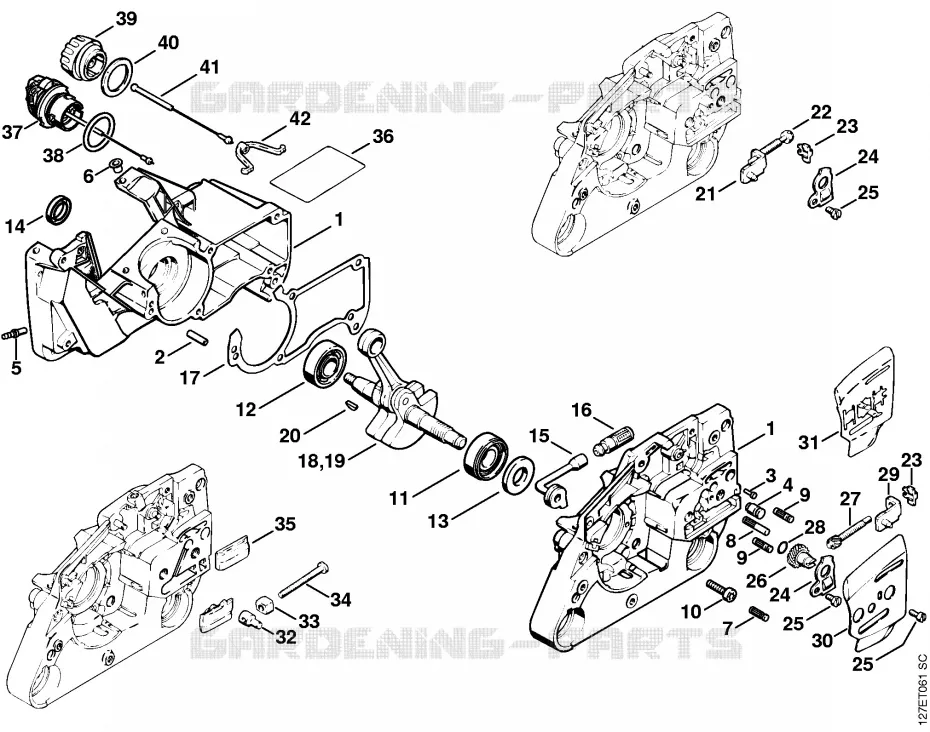 Carter de vilebrequin Stihl Tronçonneuses Tronçonneuses Tronçonneuses thermiques 024  024