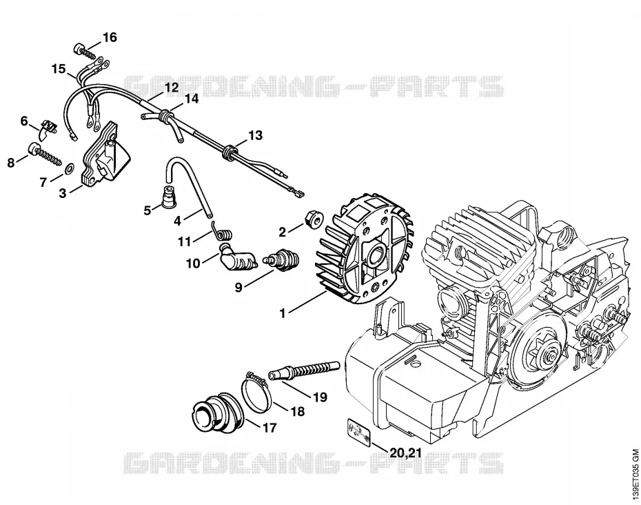 Dispositif d'allumage Stihl Tronçonneuses Tronçonneuses Tronçonneuses thermiques 039  039