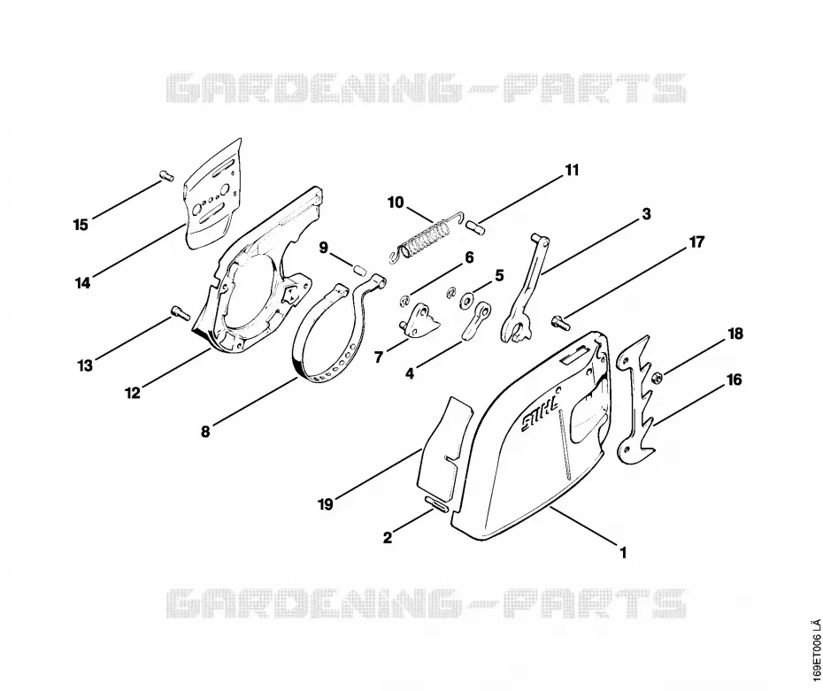 Frein de chaîne Stihl Tronçonneuses Tronçonneuses Tronçonneuses thermiques 032 AVEW  032 AVEW