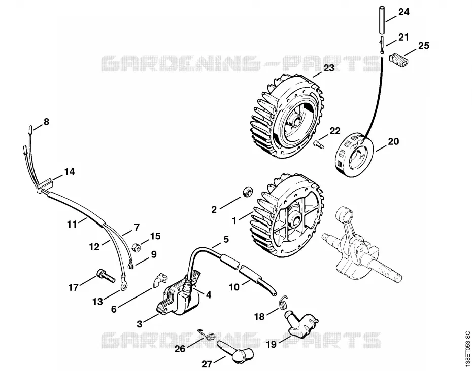 Dispositif d'allumage Stihl Tronçonneuses Tronçonneuses Tronçonneuses thermiques 036 BR  036 BR