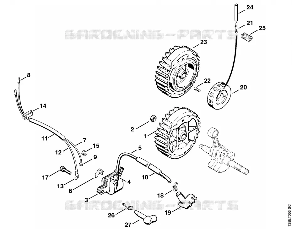 Dispositif d'allumage Stihl Tronçonneuses Tronçonneuses Tronçonneuses thermiques 036 WVH  036 WVH