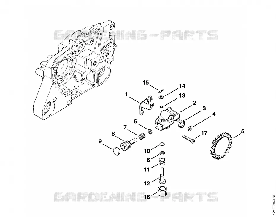 Pompe à huile Stihl Tronçonneuses Tronçonneuses Tronçonneuses thermiques 038 S  038 S