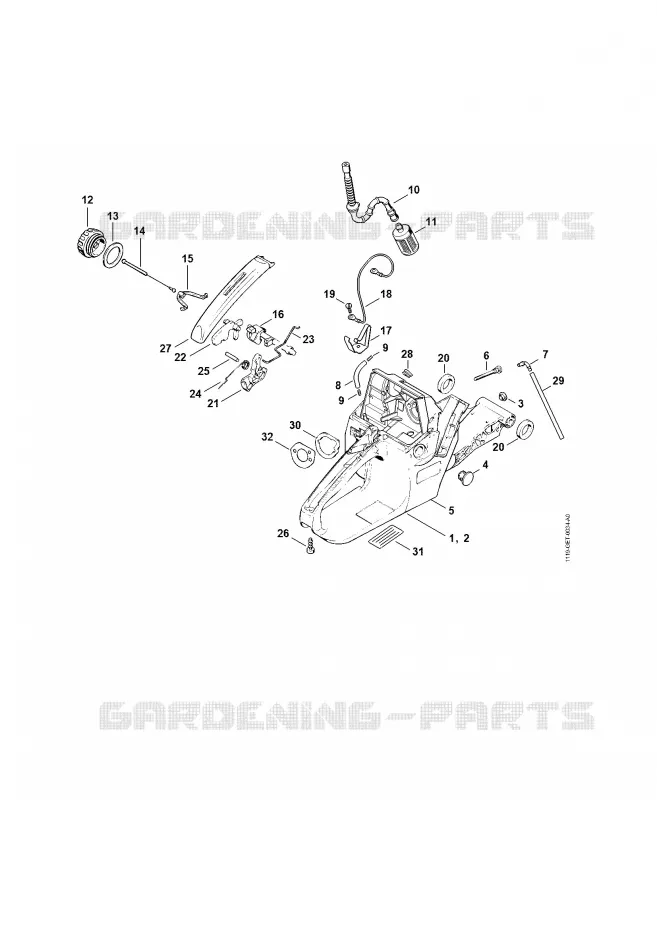 Carter de réservoir Stihl Tronçonneuses Tronçonneuses Tronçonneuses thermiques 038 SW  038 SW