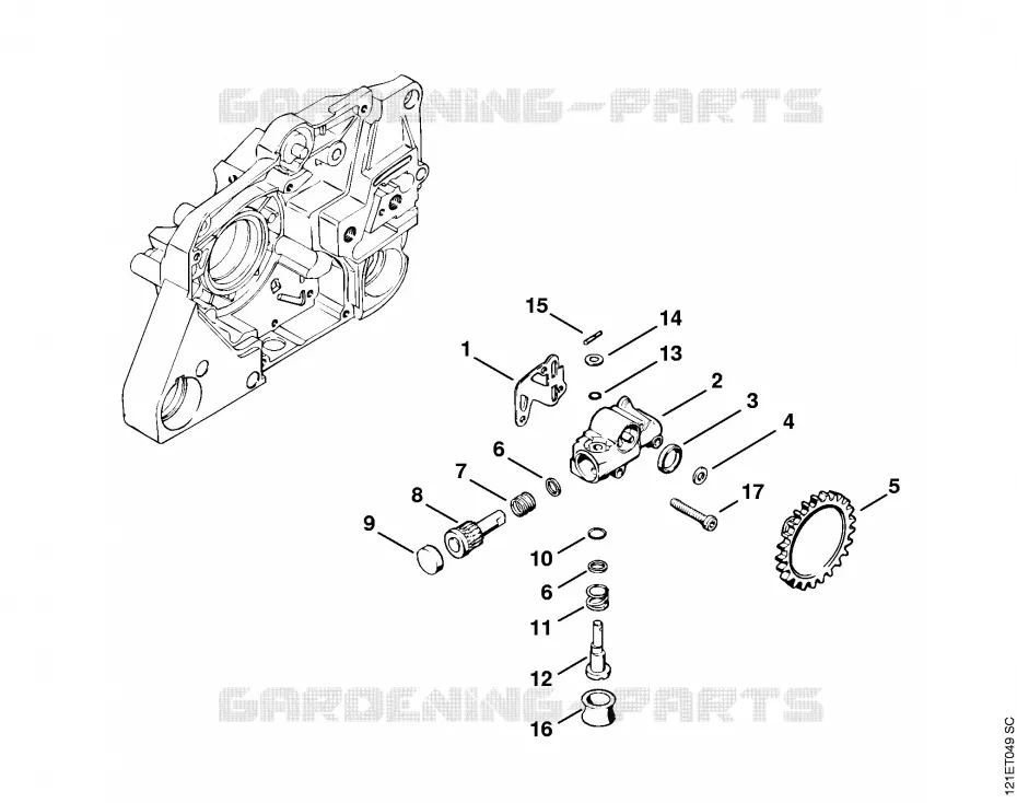 Pompe à huile Stihl Tronçonneuses Tronçonneuses Tronçonneuses thermiques 038 MW  038 MW
