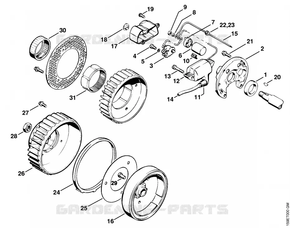 Dispositif d'allumage Stihl Tronçonneuses Tronçonneuses Tronçonneuses thermiques 041 FB  041 FB