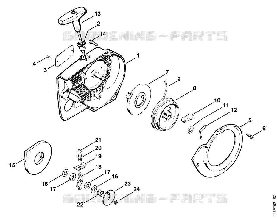 Dispositif de lancement Stihl Tronçonneuses Tronçonneuses Tronçonneuses thermiques 045 AVSEQ  045 AVSEQ