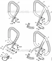 Poignée tubulaire, Lamelle de chauffage pour Stihl 046