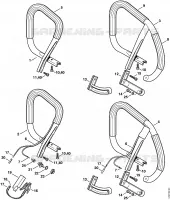 Poignée tubulaire, Lamelle de chauffage pour Stihl 046 W