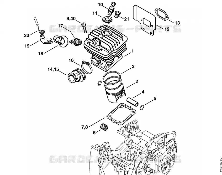Cylindre Stihl Tronçonneuses Tronçonneuses Tronçonneuses thermiques 046 W  046 W