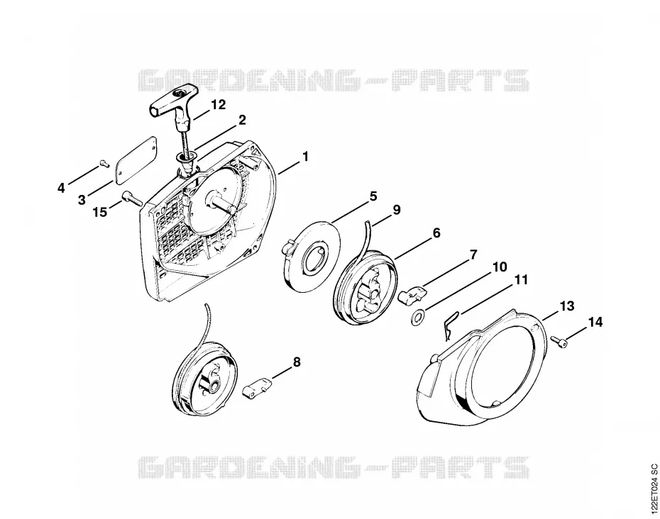 Dispositif de lancement Stihl Tronçonneuses Tronçonneuses Tronçonneuses thermiques 048 W  048 W
