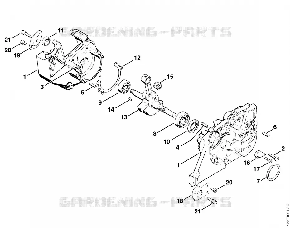 Carter, Vilebrequin Stihl Tronçonneuses Tronçonneuses Tronçonneuses thermiques 048  048
