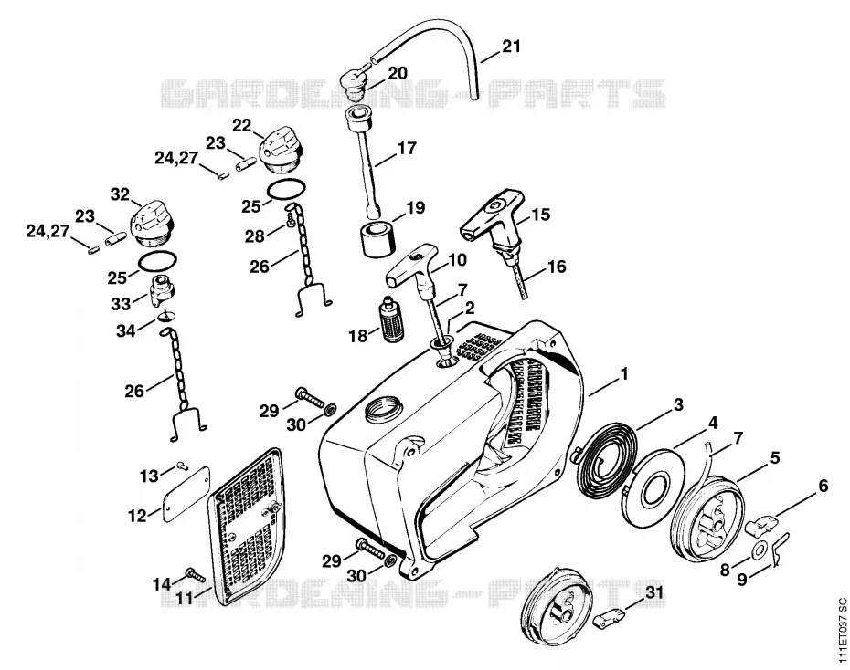 Dispositif de lancement Stihl Tronçonneuses Tronçonneuses Tronçonneuses thermiques 051 Q  051 Q