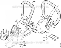 Poignée tubulaire (Chauffage) pour Stihl 064 W