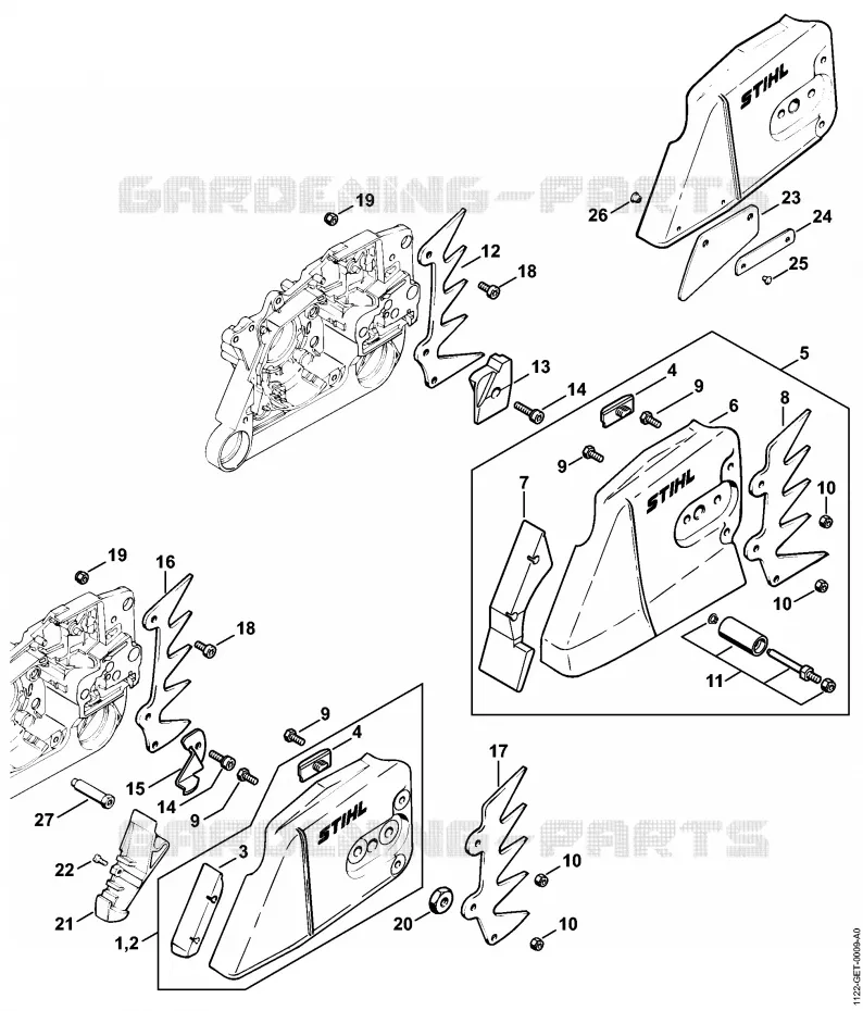 Couvercle de pignon Stihl Tronçonneuses Tronçonneuses Tronçonneuses thermiques 064  064