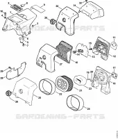 Capot, Filtre à air ⇥ X 39 176 185 (01.98) pour Stihl 066 M
