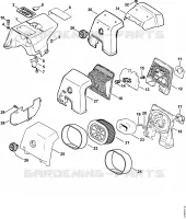 Capot, Filtre à air ⇥ X 39 176 185 (01.98) pour Stihl 066 BR