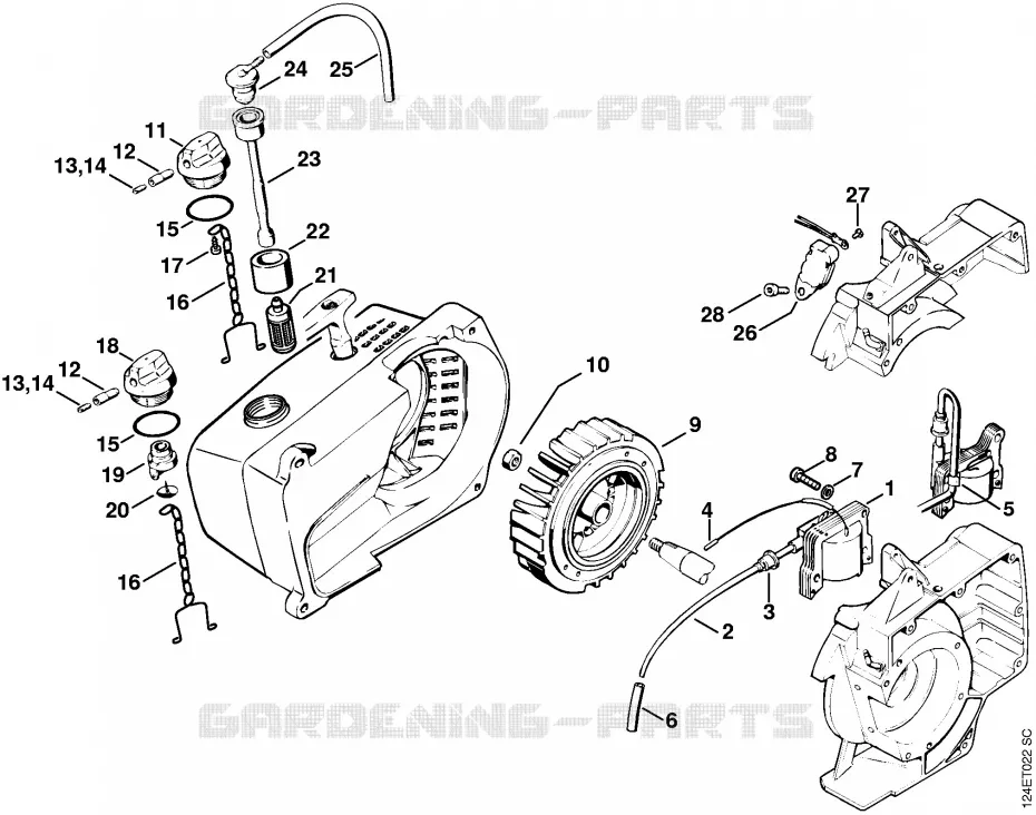 Dispositif d'allumage Stihl Tronçonneuses Tronçonneuses Tronçonneuses thermiques 076 S  076 S