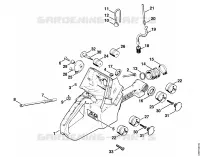Carter de réservoir, Système AV pour Stihl 084 W