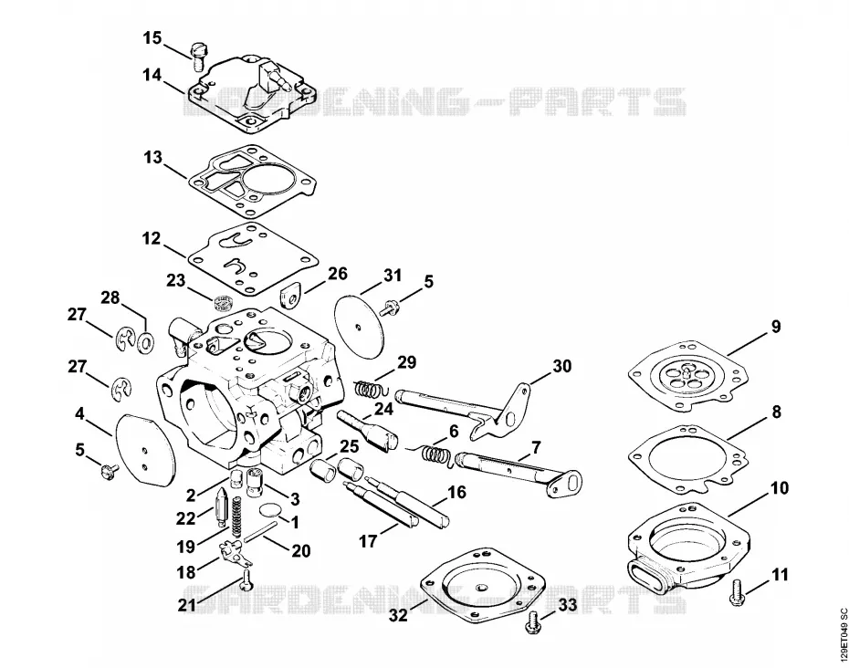Carburateur HT-7 Stihl Tronçonneuses Tronçonneuses Tronçonneuses thermiques 084 R  084 R