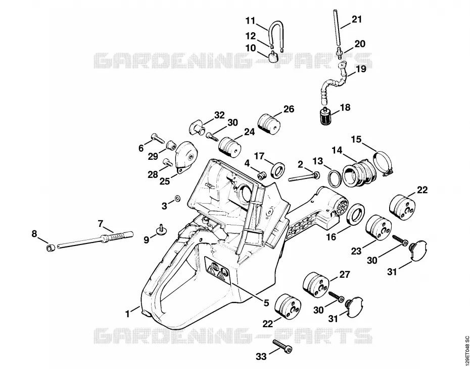 Carter de réservoir, Système AV Stihl Tronçonneuses Tronçonneuses Tronçonneuses thermiques 084 R  084 R