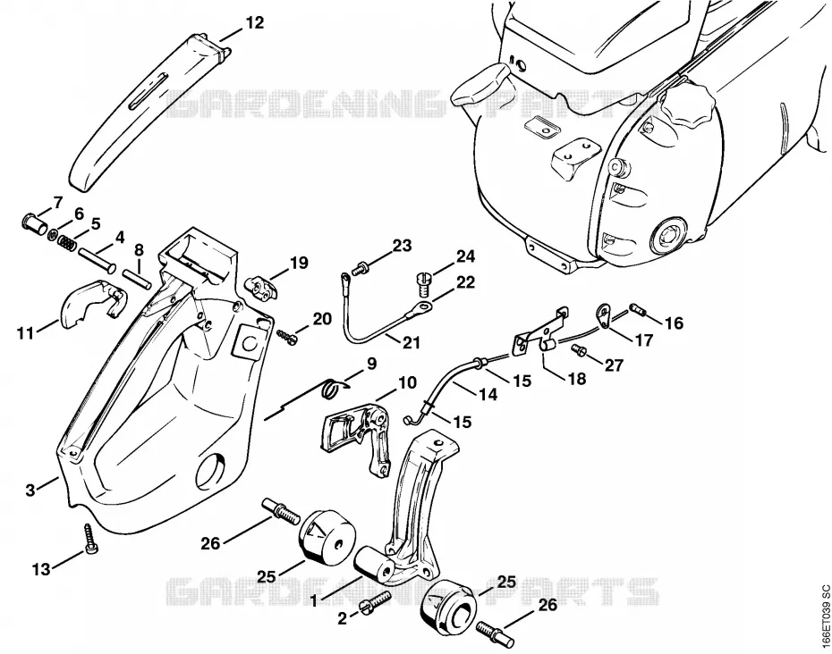 Poignée AV Stihl Tronçonneuses Tronçonneuses Tronçonneuses thermiques 090 AV  090 AV