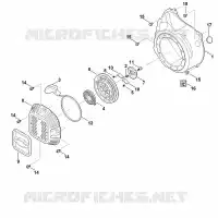 J   Système de démarrage, boîtier de ventilateur pour Stihl EHC 705.0 (EHC705-0001)