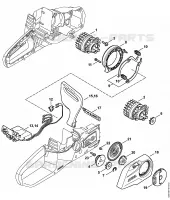 Moteur électrique, Module électronique, Couvercle de pignon pour Stihl MSA 120 C-B